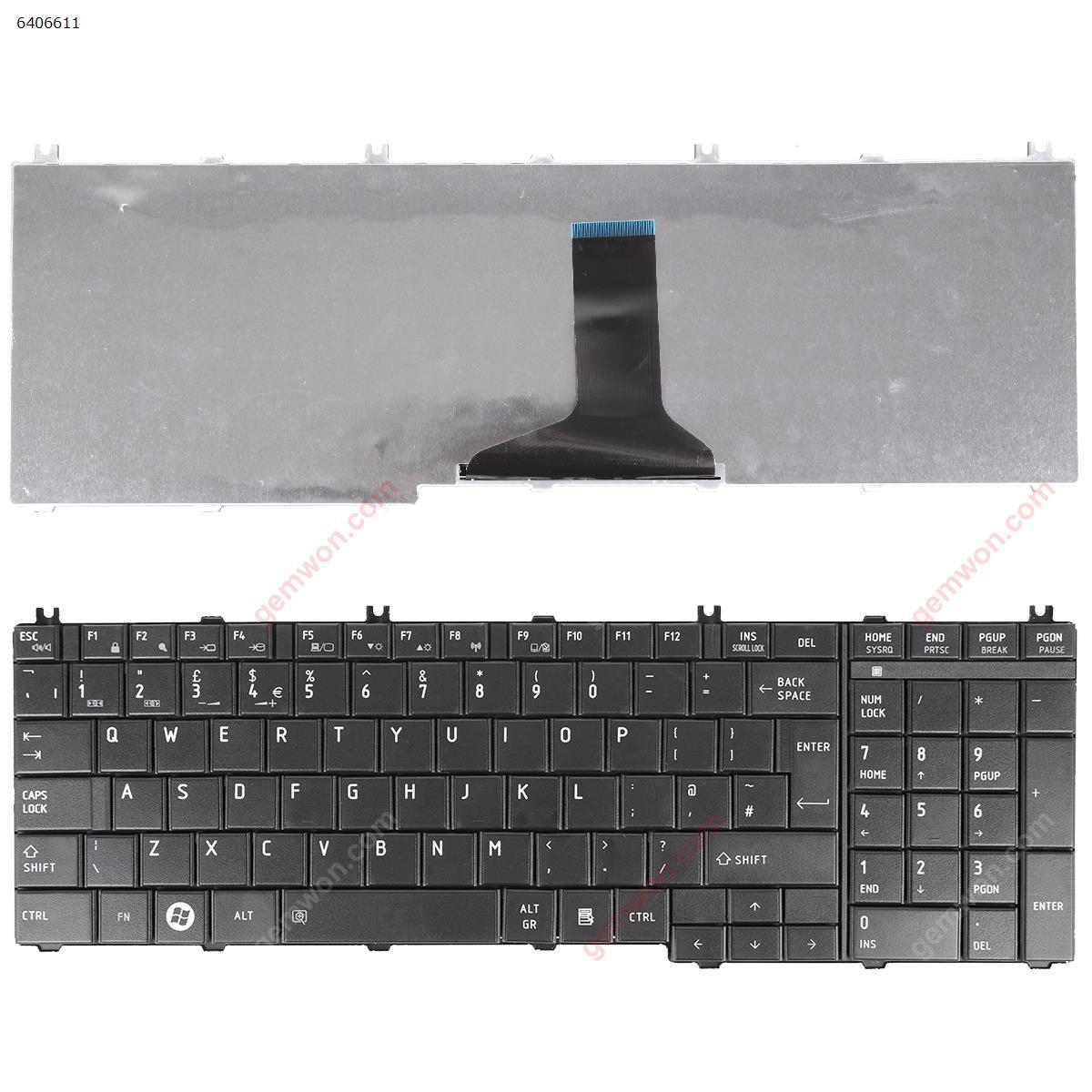 Picture of New Replacement Laptop Keyboard For TOSHIBA Satellite C650 C660 L650 L670 BLACK OEM Uk Layout