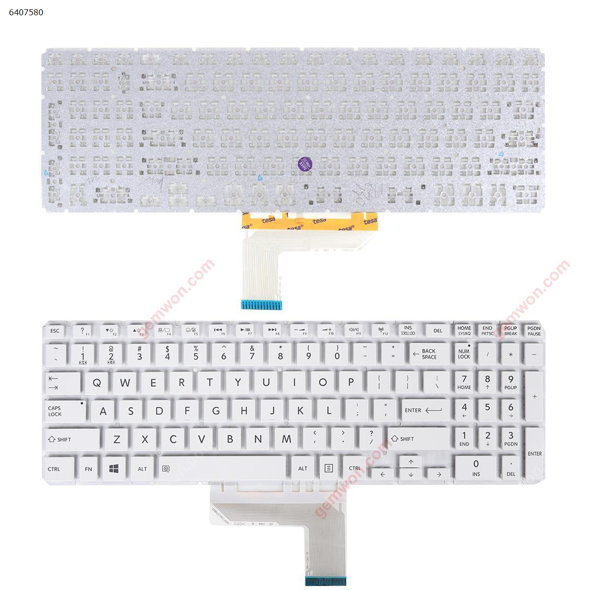 Picture of New Replacement Laptop Keyboard For TOSHIBA Satellite L50-B S50-B L50D-B L50T-B L50DT-B L55(D)-B S55-B S55T-B S55D-B WHITE (Without FRAME,Without foil,Win8) US Layout