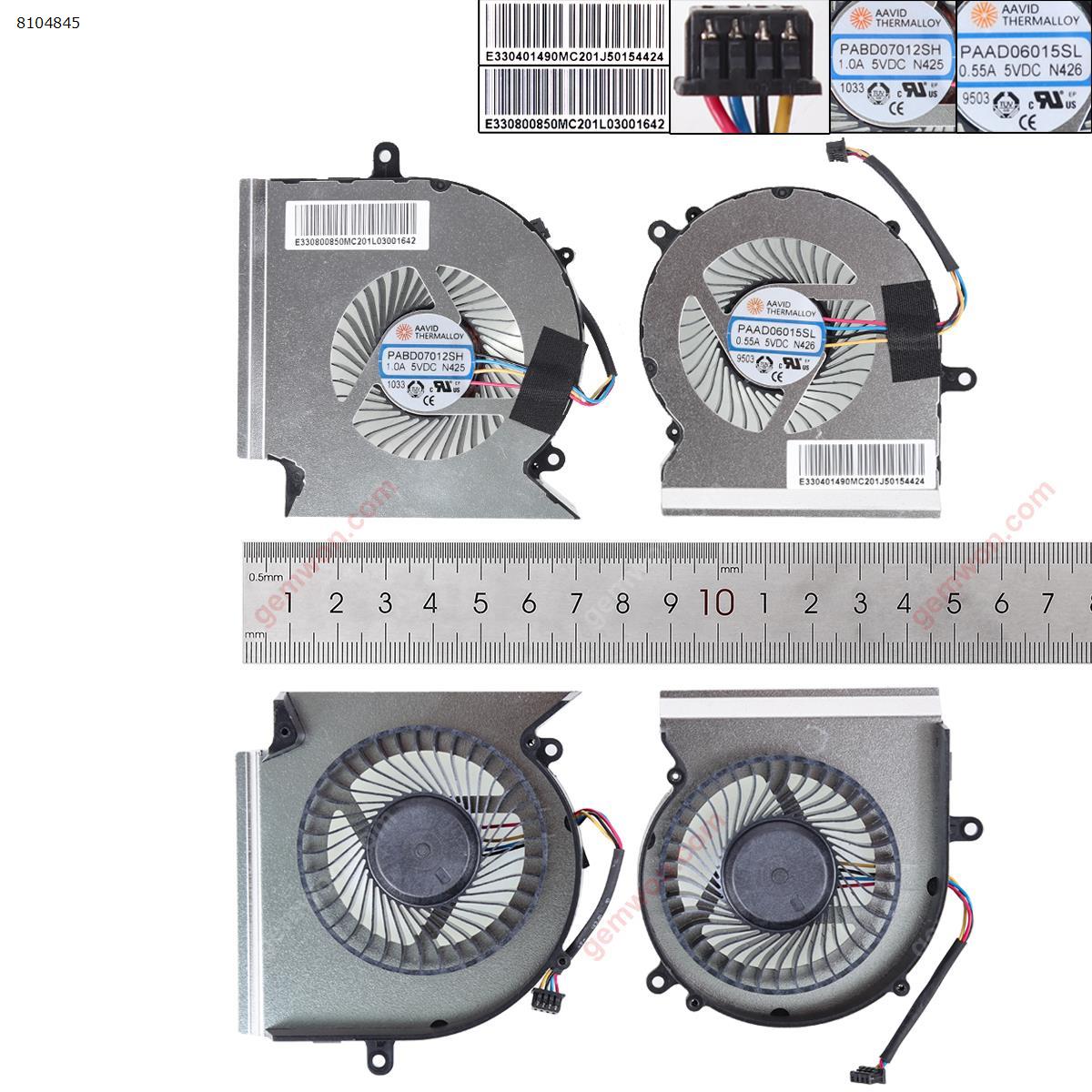 Picture of New Replacement CPU Cooling Fan For MSI GL65 GE65 GP65 WE65 MS-16U7 N425 N426（ORG,L+R）. PABD07012SH    PAAD06015SL Layout