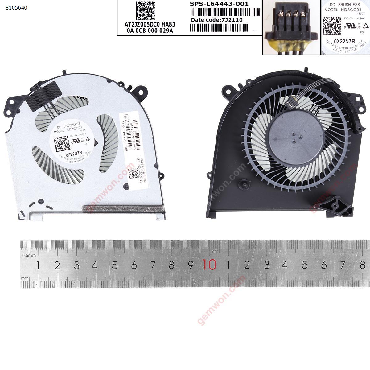 Picture of New Replacement CPU Cooling Fan For HP 15-DH TPN-C143（GPU，ORG） L87237-001 Layout