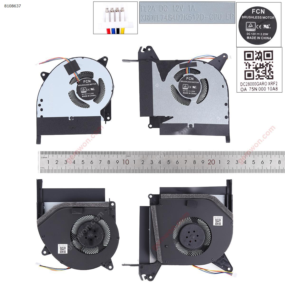 Picture of New Replacement CPU Cooling Fan For ASUS ROG Strix RTX SCAR II GL704GW FL2D FL2F(L+R,High Copy). N/A Layout