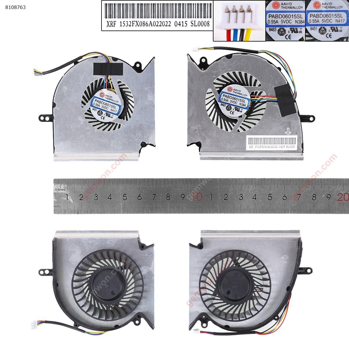 Picture of New Replacement CPU Cooling Fan For MSI GE75 GP75 GL75 WE75 VR MS-17E2/E4/E5/E7（High copy，L+R） N/A Layout