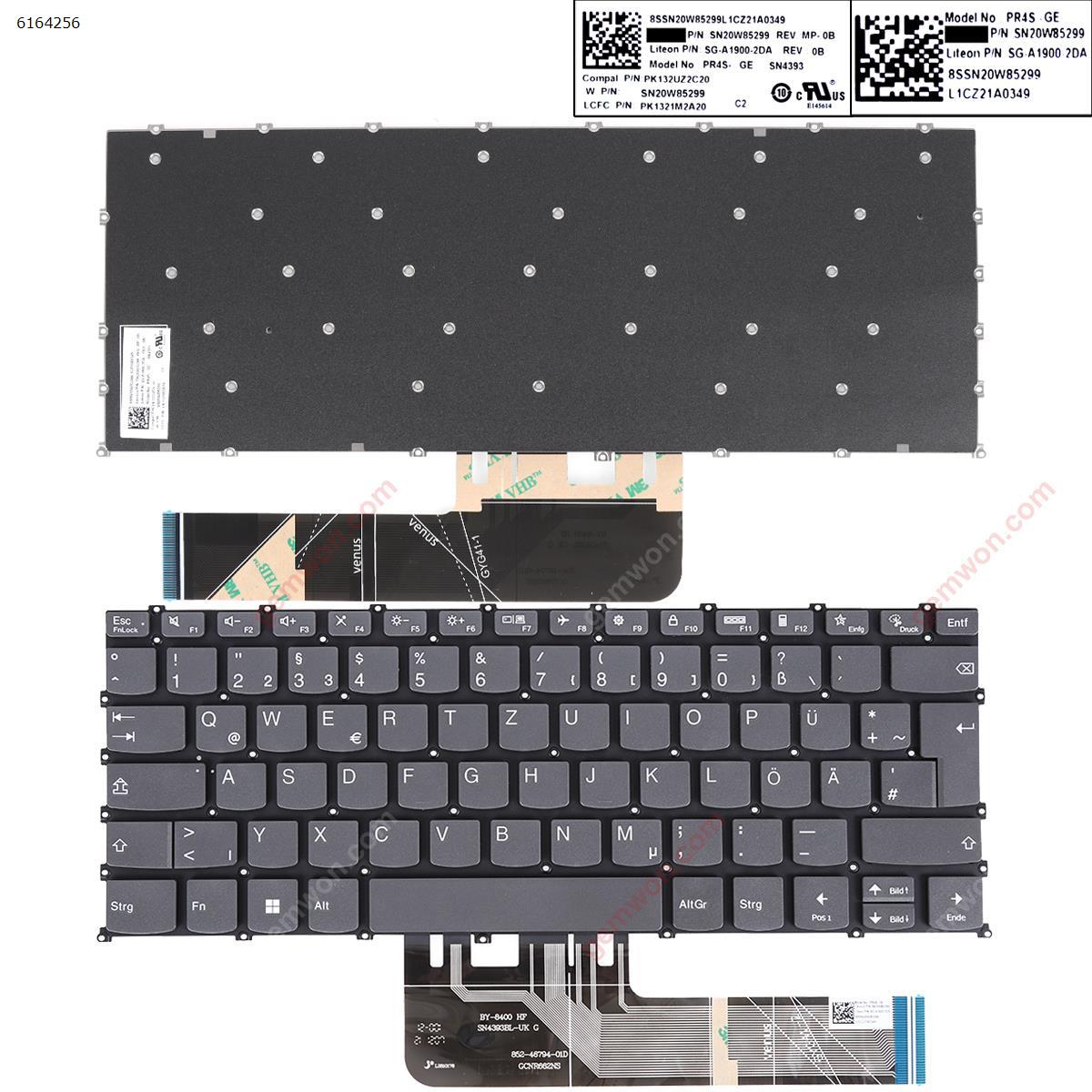 Picture of New Replacement Laptop Keyboard For Lenovo Yoga Slim 7-14ARE05 ThinkBook 14 G2 ARE GRAY backlit GR Layout