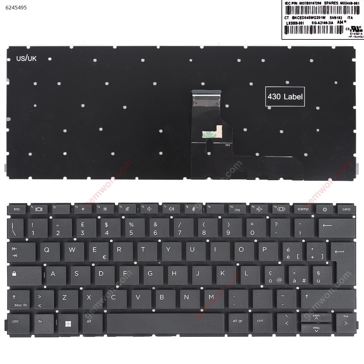 Picture of New Replacement Laptop Keyboard For HP ProBook 430 G8 435 G8 BLACK（Without FRAME） IT Layout