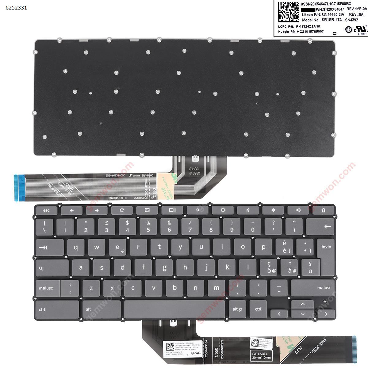 Picture of New Replacement Laptop Keyboard For Lenovo Ideapad Flex 5 CHROMEBOOK 13IML05 GRAY IT Layout