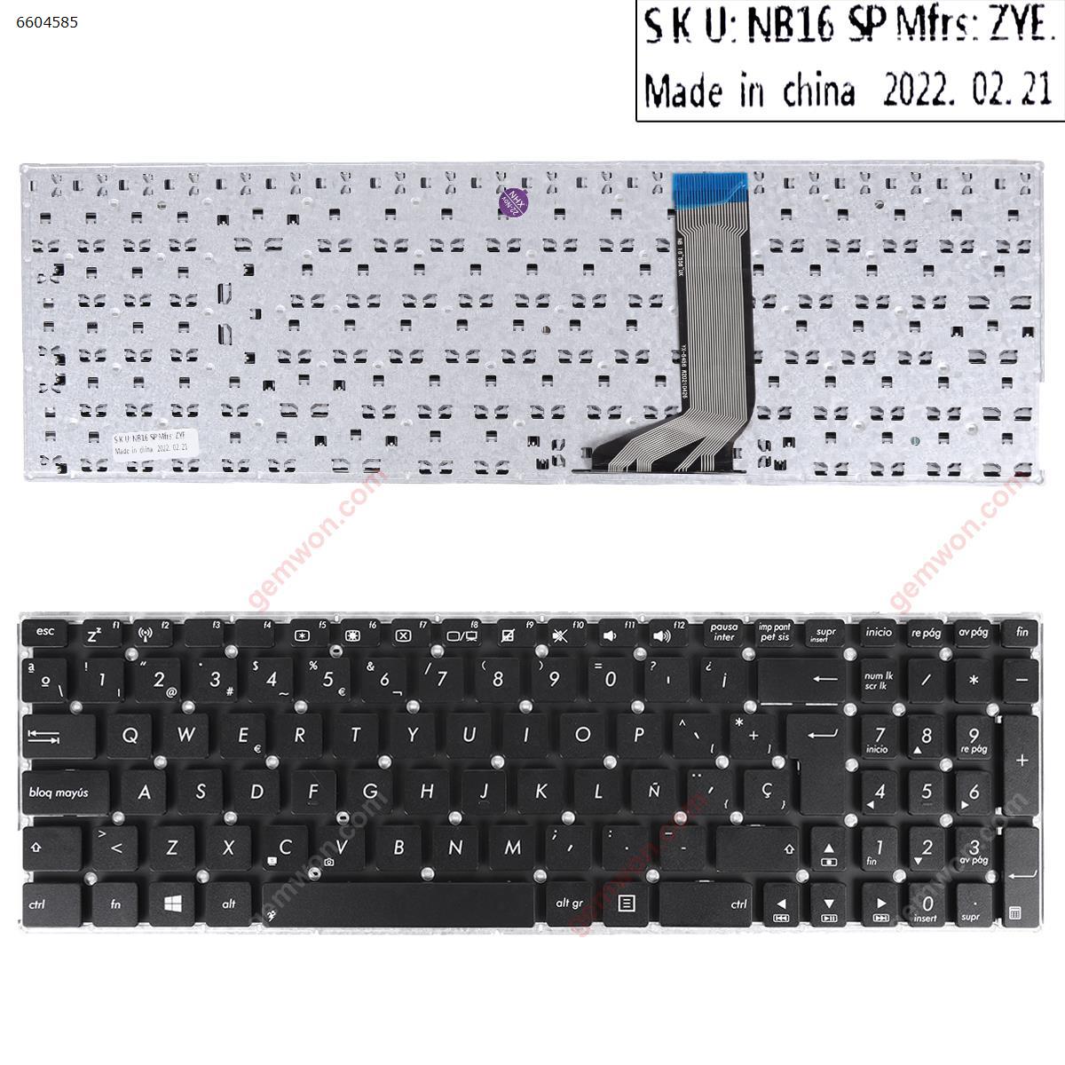 Picture of New Replacement Laptop Keyboard For ASUS A556U A556UA A556UB A556UF A556UJ A556UR A556UV A556 X556 BLACK(Without FRAME,Without Foil,Win8) SP Layout