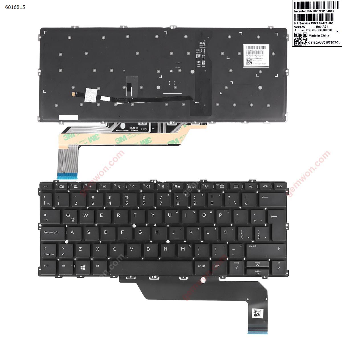 Picture of New Replacement Laptop Keyboard For HP EliteBook 1030 G2 x360 BLACK （With Backlit，Win8） LA Layout
