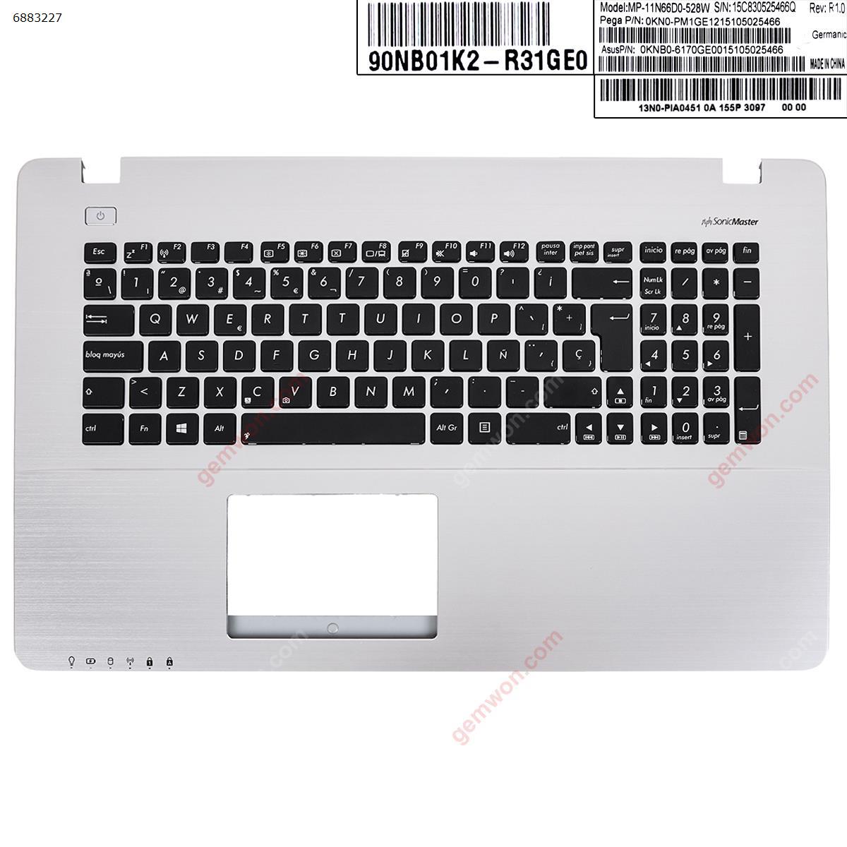 Picture of New Replacement Laptop Keyboard For ASUS  x750 x750vb Topcase Palmres Laptop SP Keyboard Without Touchpard SP Layout