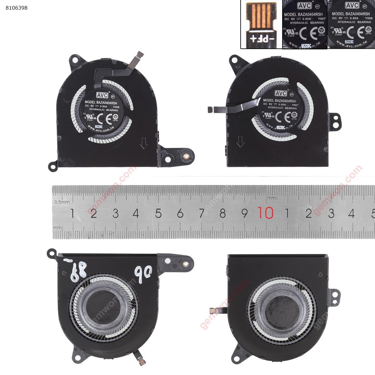 Picture of New Replacement CPU Cooling Fan For Lenovo YOGA 920-13IKB CPU+GPU（ORG）. AT14U001VV0 Layout