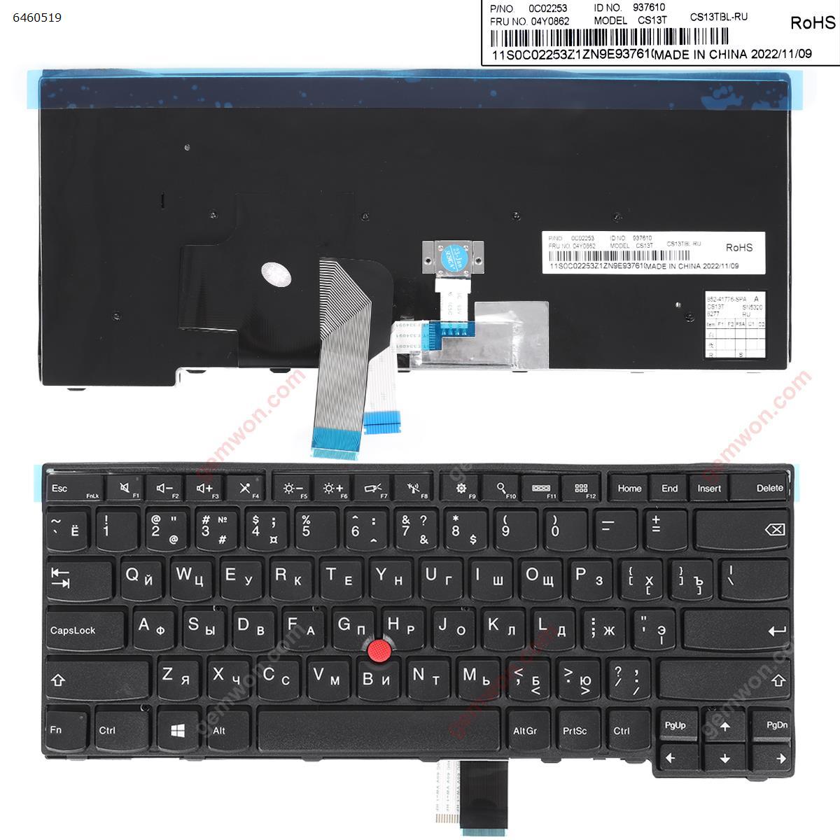 Picture of New Replacement Laptop Keyboard For IBM Thinkpad T440 T440P T440S T450 T450s T431s E431 BLACK(With Point stick,Win8 )  RU Layout