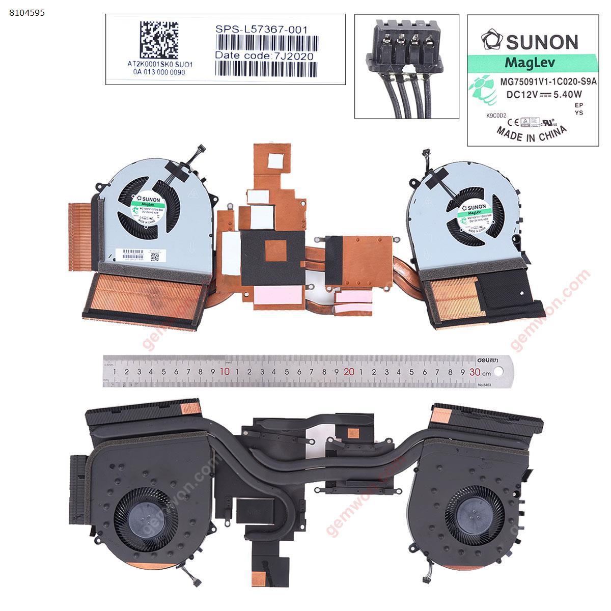 Picture of New Replacement CPU Cooling Fan For HP 17-CB TPN-C144 fan+Heatsink. L57367-001 Layout