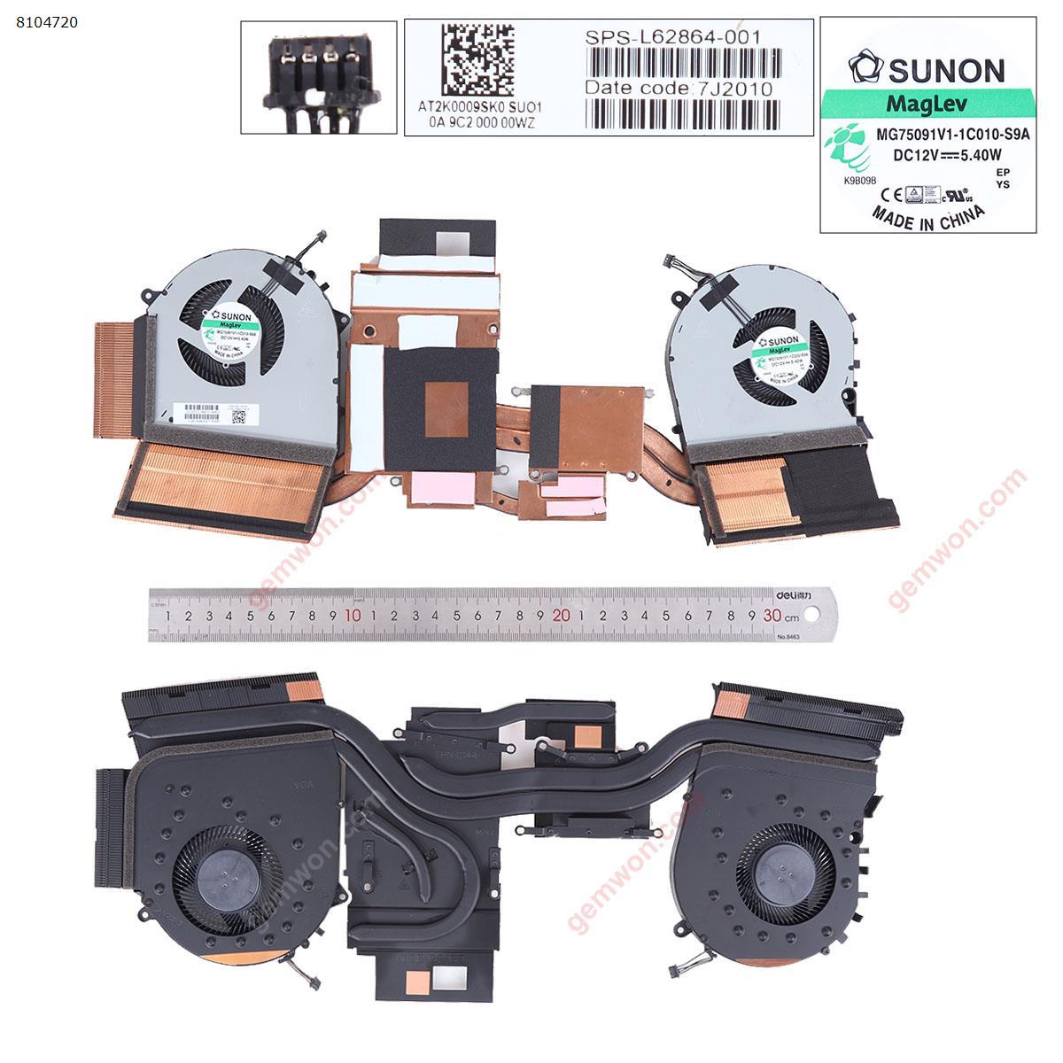 Picture of New Replacement CPU Cooling Fan For HP 17-CB TPN-C144 fan+Heatsink. L62864-001 Layout