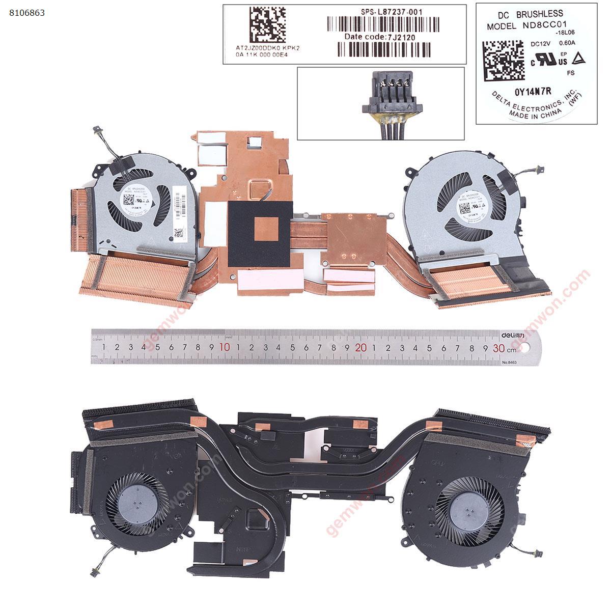 Picture of New Replacement CPU Cooling Fan For HP 15-DH TPN-C143 fan+Heatsink. L87237-001 Layout
