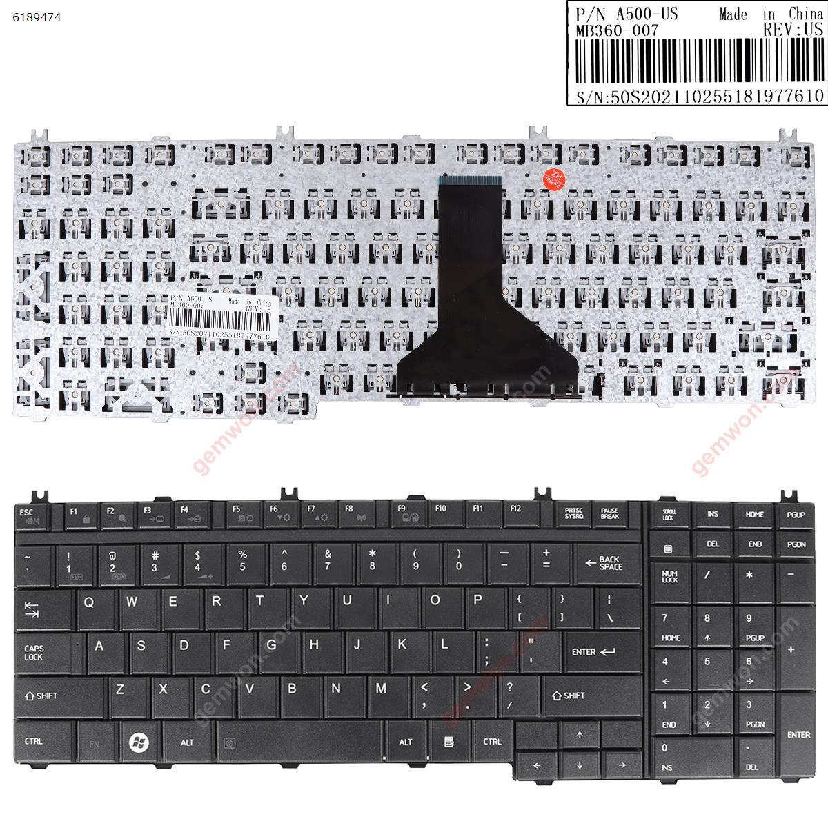 Picture of New Replacement Laptop Keyboard For TOSHIBA Satellite A500 F501 P505 BLACK (Without foil)OEM US Layout