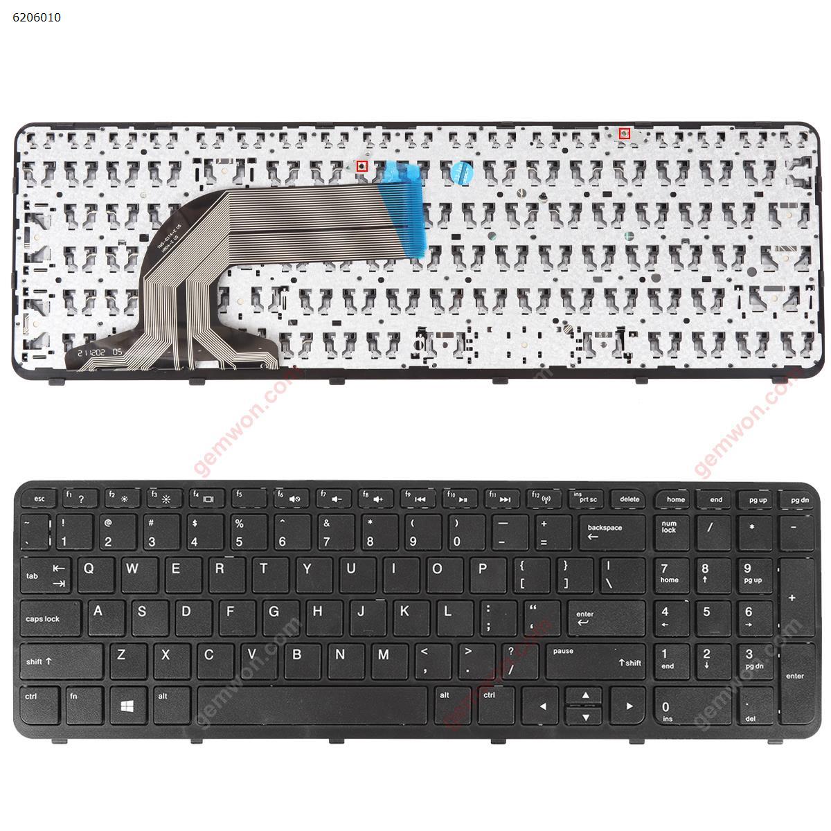 Picture of New Replacement Laptop Keyboard For HP 350 G1 355 G2 BLACK FRAME BLACK WIN8 OEM US Layout