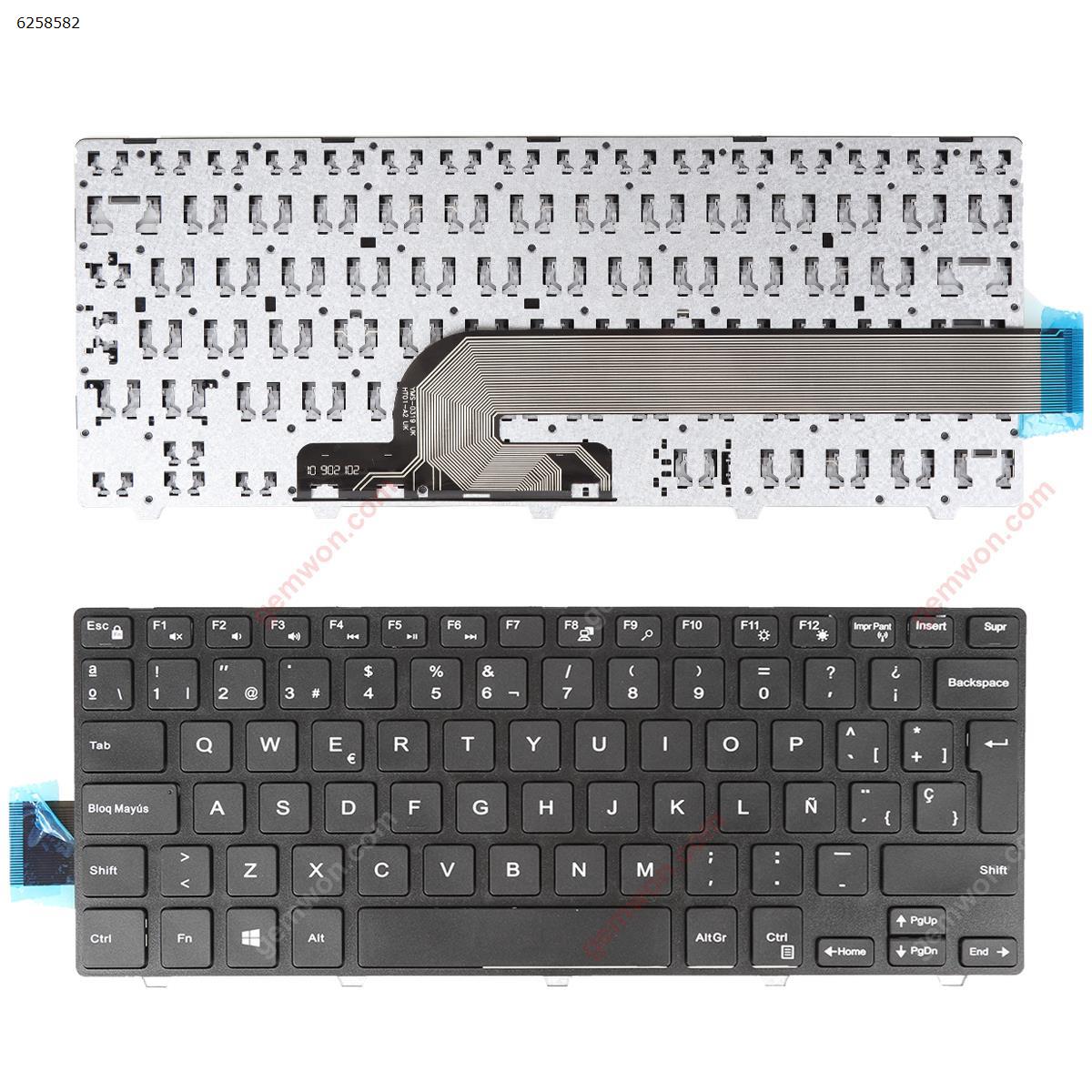 Picture of New Replacement Laptop Keyboard For DELL Inspiron 14-3000 5447 5442 5445 7447 Series BLACK FRAME BLACK OEM (Without foil，For Win8) SP Layout