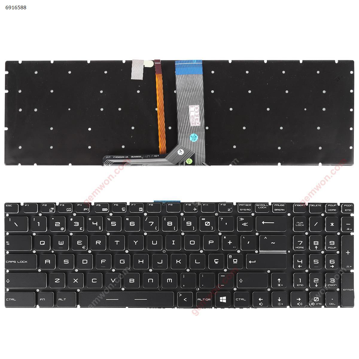Picture of New Replacement Laptop Keyboard For MSI GT72 GS60 GS70 WS60 GE72 GE62 BLACK (Full Colorful Backlit,Without FRAME,WIN8) PO Layout