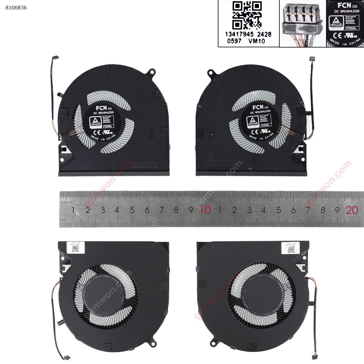 Picture of New Replacement CPU Cooling Fan For Razer 2021 RZ09-0409 RZ09-0409BE 0409CE 0409AE（L+R,ORG）. N/A Layout