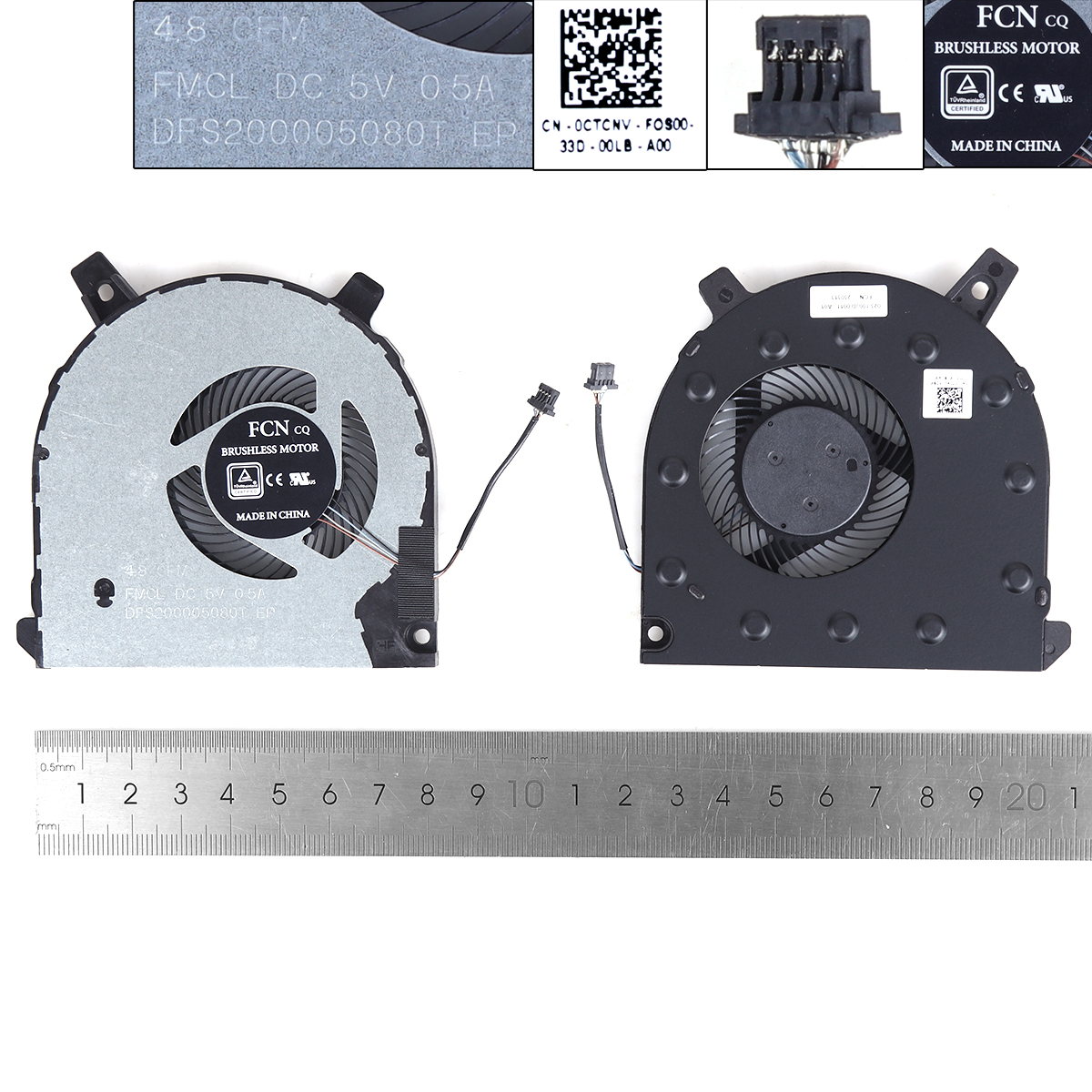 Picture of New Replacement CPU Cooling Fan For Dell Inspiron 7500 7506 2-in-1 CPU（ORG） N/A Layout