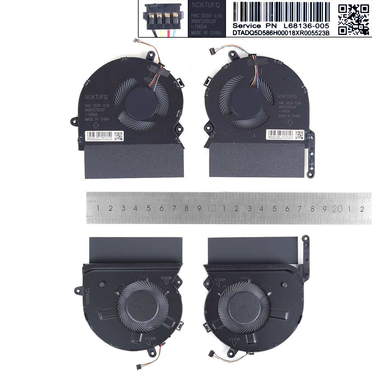New Replacement CPU Cooling Fan For HP spectre 15-EB TPN-Q226（L+R,High copy） M00226-001 M00227-001 Layout的图片