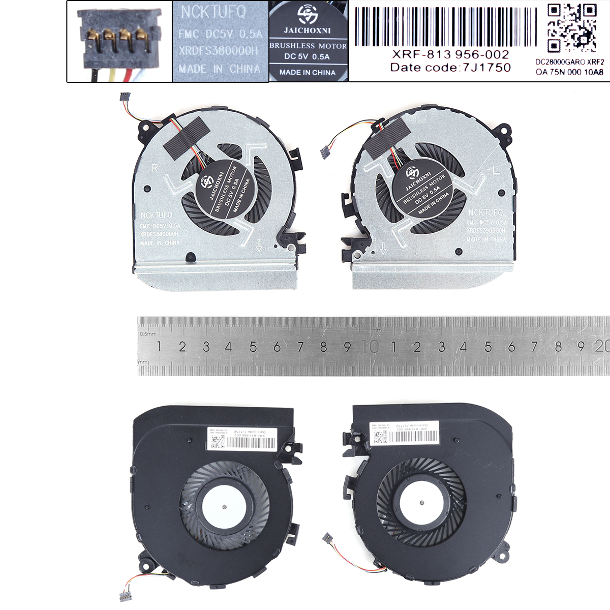 Picture of New Replacement CPU Cooling Fan For HP Spectre 15-BL TPN-Q179（L+R,High copy） 914357-001 914358-001 Layout