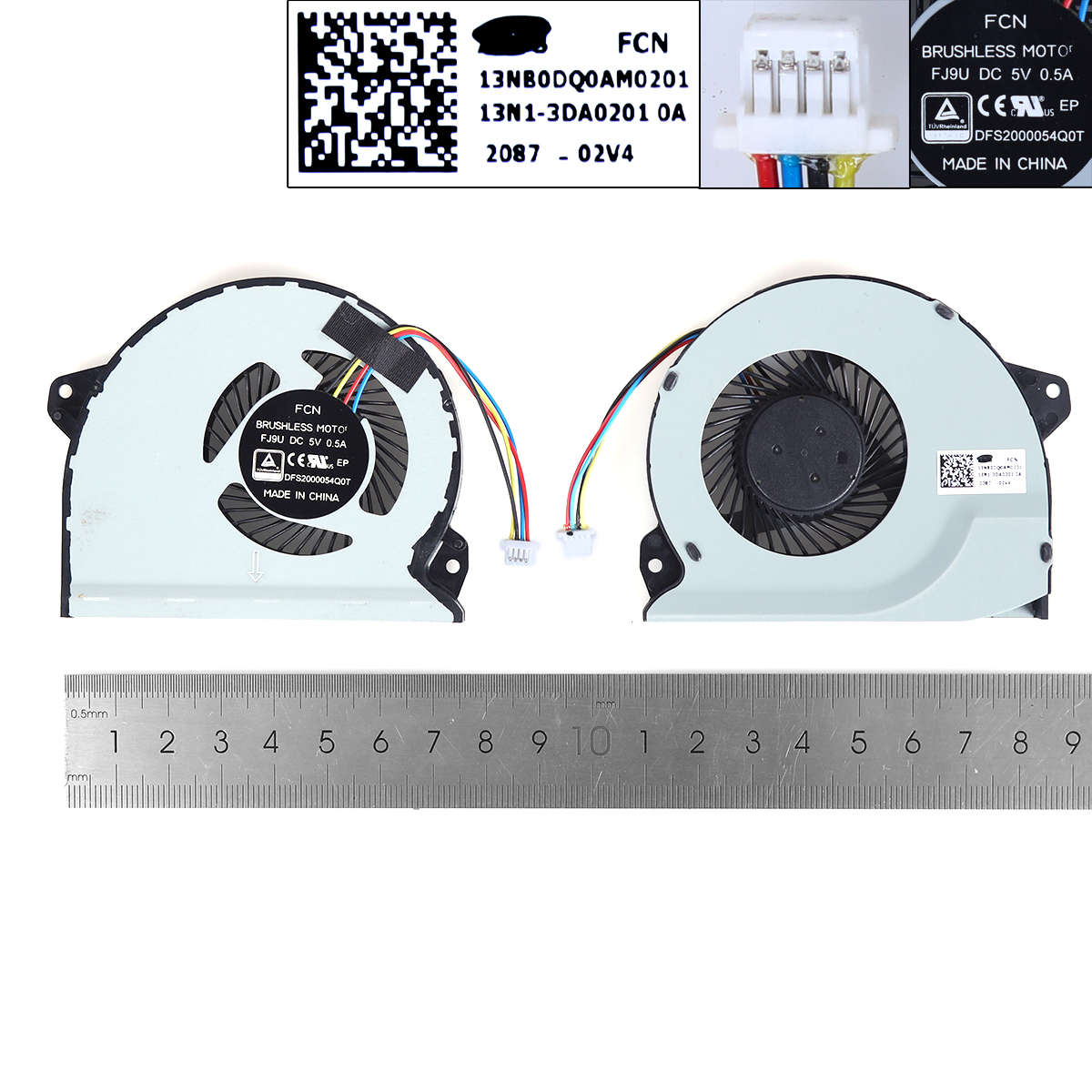 Picture of New Replacement CPU Cooling Fan For  Asus ROG Strix GL702VM GL702VM-DB74 GL702VMK S7VM Laptop CPU Cooling Fan（ORG） FJ9U DFS2000054Q0T Layout