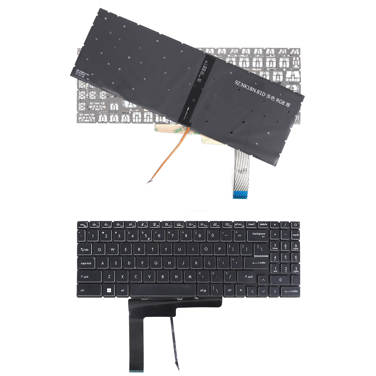 Picture of New Replacement Laptop Keyboard For MSI Sword 15 MS-1584 MS-17L1 MS-17L2 MS-17L4 MS-17L3 MS-158K GL66 BLACK( Colorful backlit WIN8)  US Layout