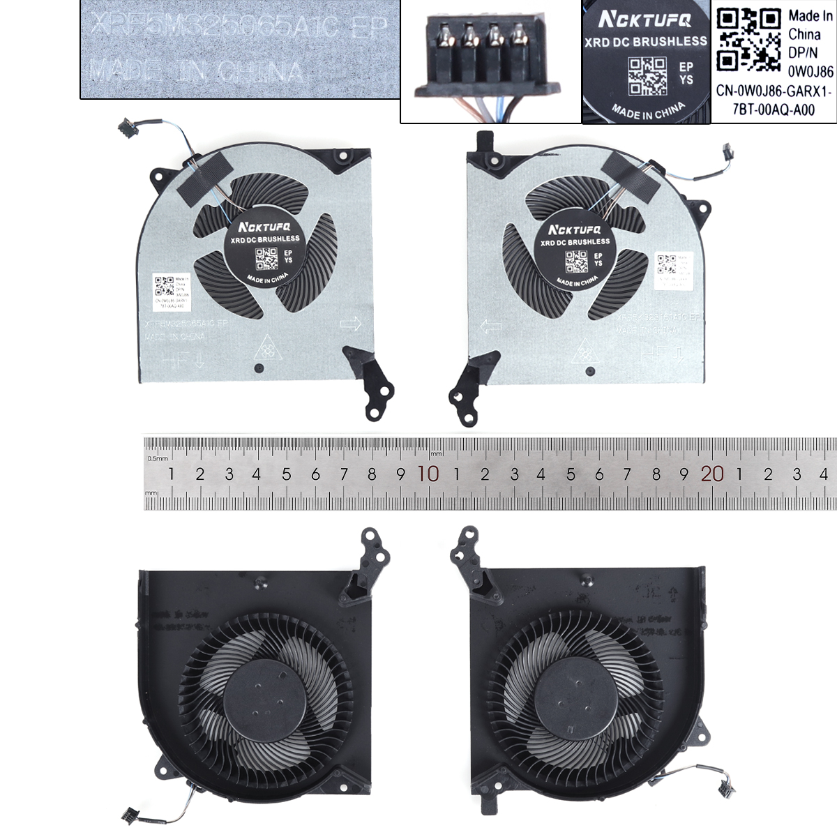 Picture of New Replacement CPU Cooling Fan For LENOVO R7000 Y7000 Y7000P 2020 L+R 5V，without cover（High copy）. N/A Layout