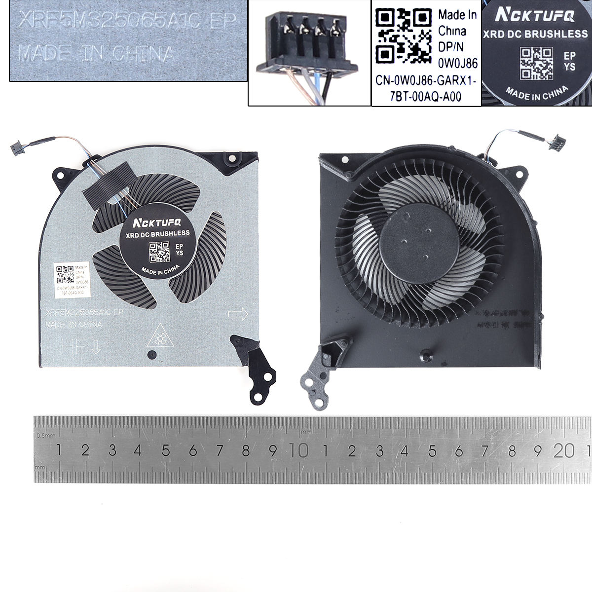 Picture of New Replacement CPU Cooling Fan For LENOVO R7000 Y7000 Y7000P 2020 CPU 5V，without cover（High copy）. N/A Layout