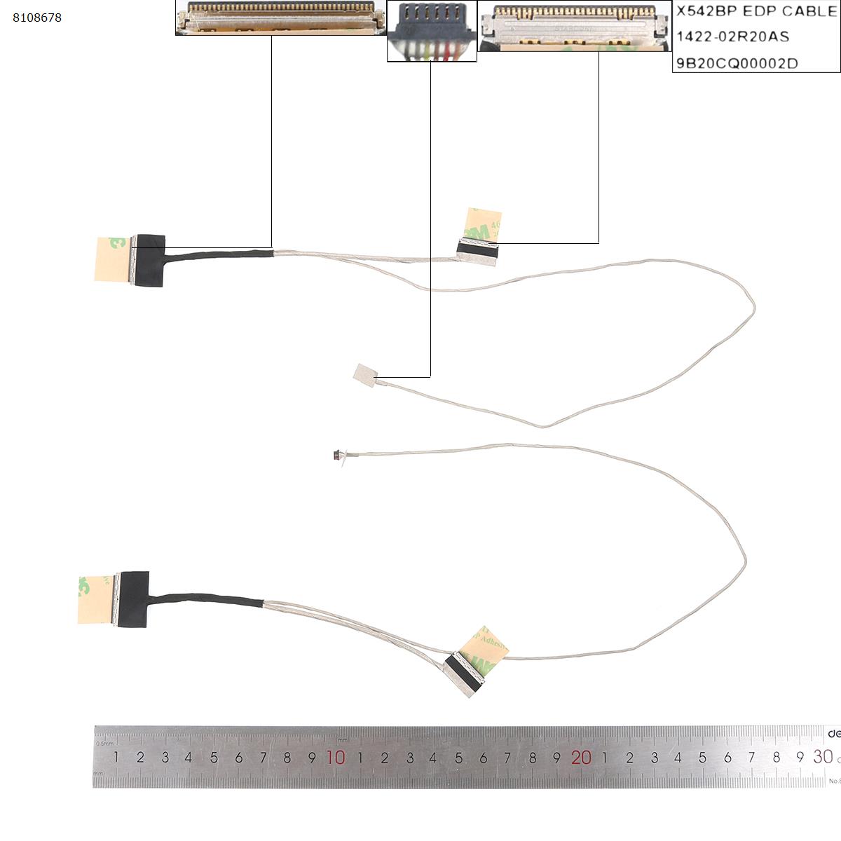 Picture of New LCD Display Screen Cable Replacement  For ASUS F580U F580 A580u Fl8000un K542 X542UR,ORG 30pin