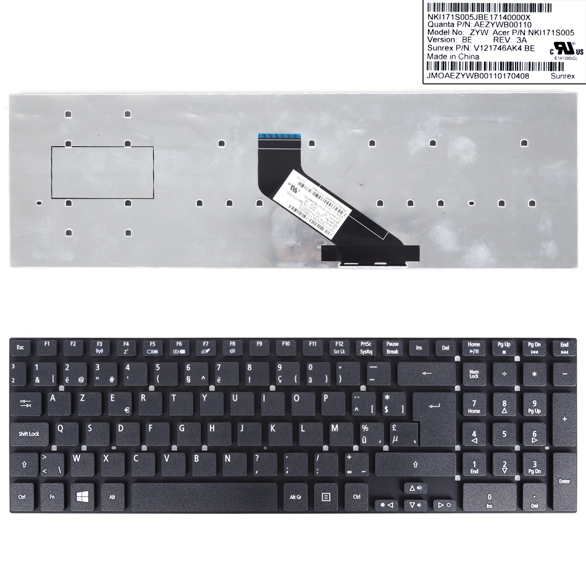 Picture of New Replacement Laptop Keyboard For Acer ASPIRE V3-771 V3-571 V3-771G V3-571G V3-551 BLACK BE Layout