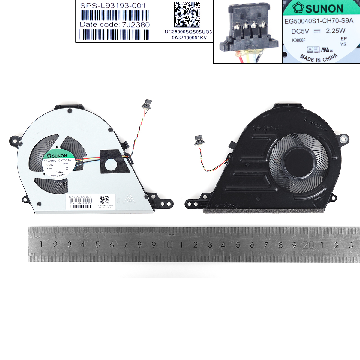 Picture of New Replacement CPU Cooling Fan For HP Chromebook 15-DE fan TPN-C140（ORG） L54807-001 Layout