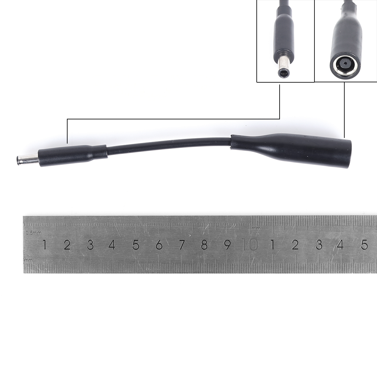 Picture of DC 7.4x5.0mm large port with pin to 4.5x3.0mm small port with pin adapter cable Suitable for Dell laptop power adapter