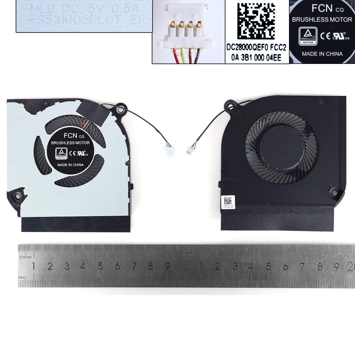 Picture of New Replacement CPU Cooling Fan For Acer Predator Helios PH317-53 PH315-52 Nitro AN515-55 AN517-52 N20C1（CPU,ORG） DC28000QDF0 Layout