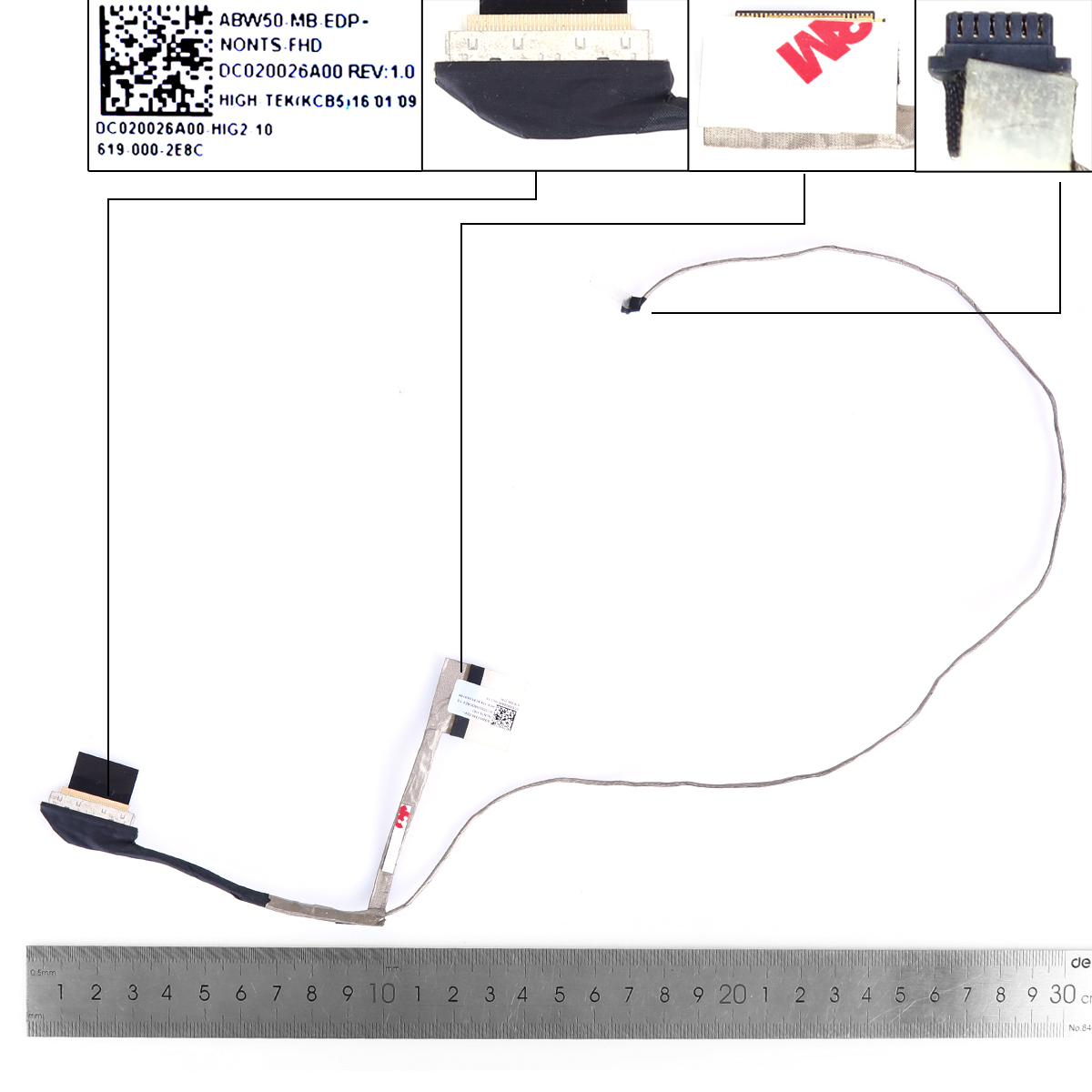 Picture of New LCD Display Screen Cable Replacement  For HP ENVY 15T-AE 15-AE 15-AH TPN-C122 30pin 0.5
