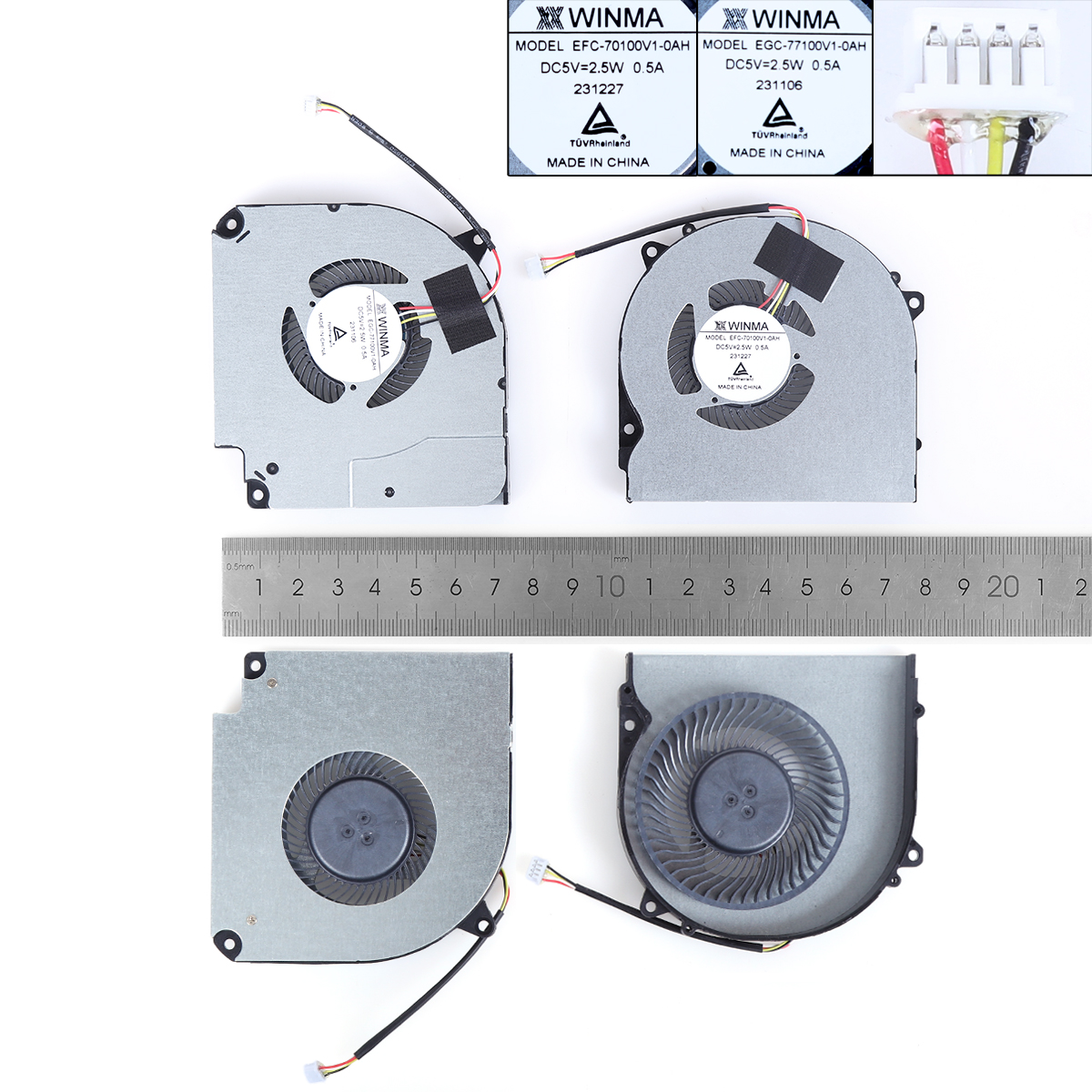 Picture of New Replacement CPU Cooling Fan For Gigabyte G5 KD MD GD Gigabyte G7 MD GD Aorus 7 SB KB MB CPU+GPU（ORG） N/A Layout