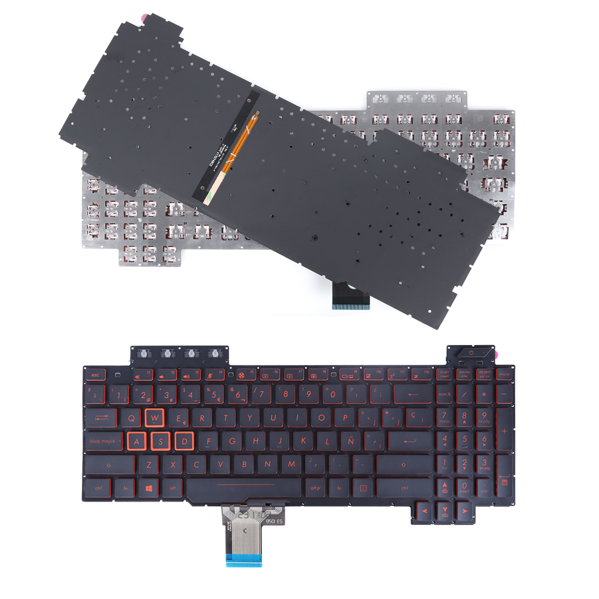 Picture of New Replacement Laptop Keyboard For Asus TUF Gaming FX504 FX504GD FX504GE FX504GM FX80 FX80GM , BLACK(  Backlit,Red Printing) WIN8 SP Layout