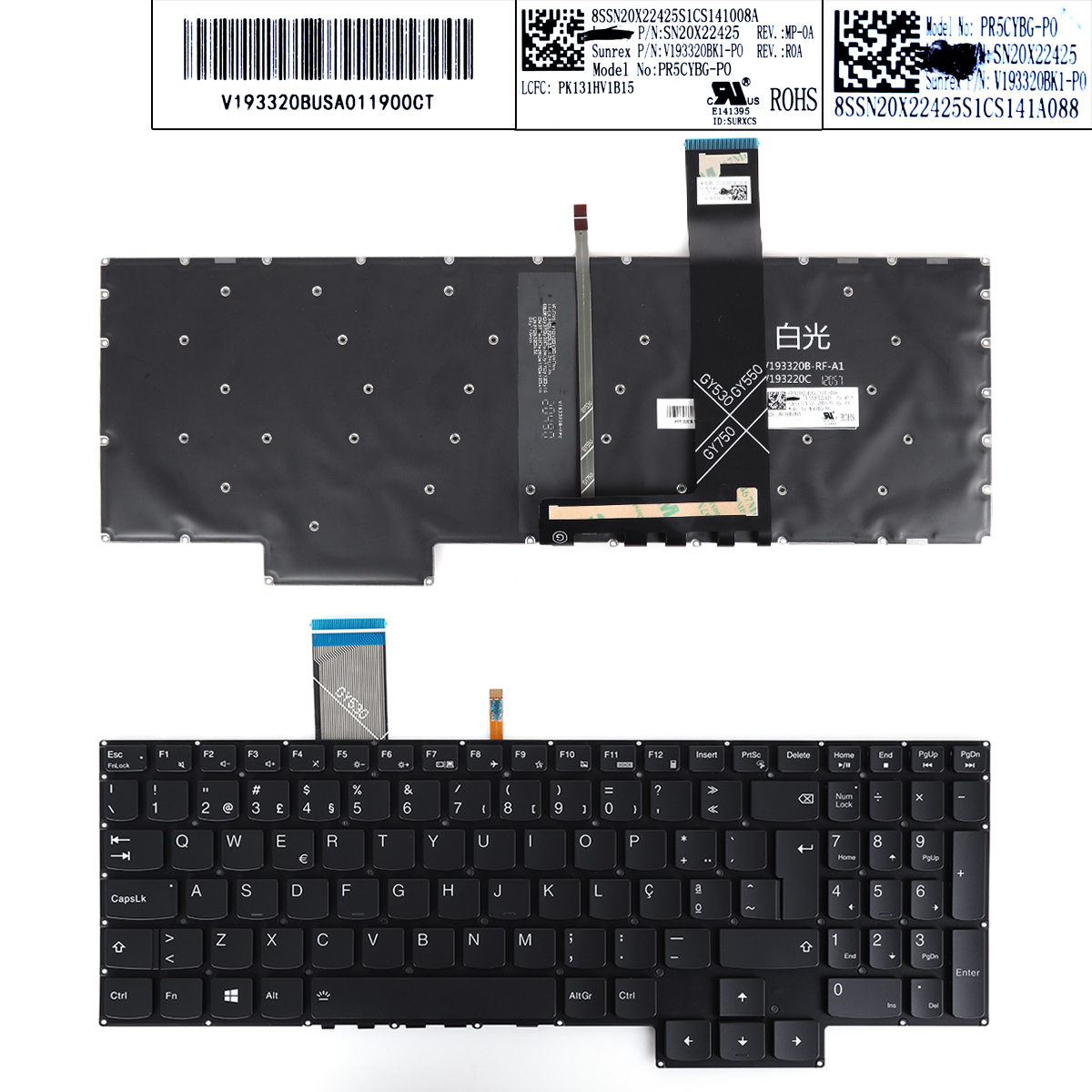 New Replacement Laptop Keyboard For Lenovo Legion 5-15IMH05H 5-15IMH05 5-15ARH05H-Y7000 backlit PO Layout的图片
