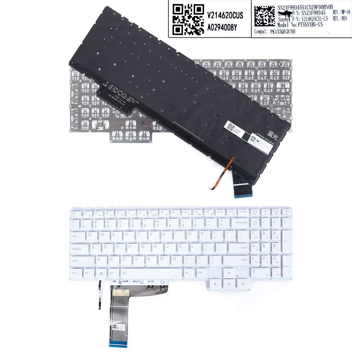 Picture of New Replacement Laptop Keyboard For LENOVO Y9000-2023 WHITE backlit US Layout