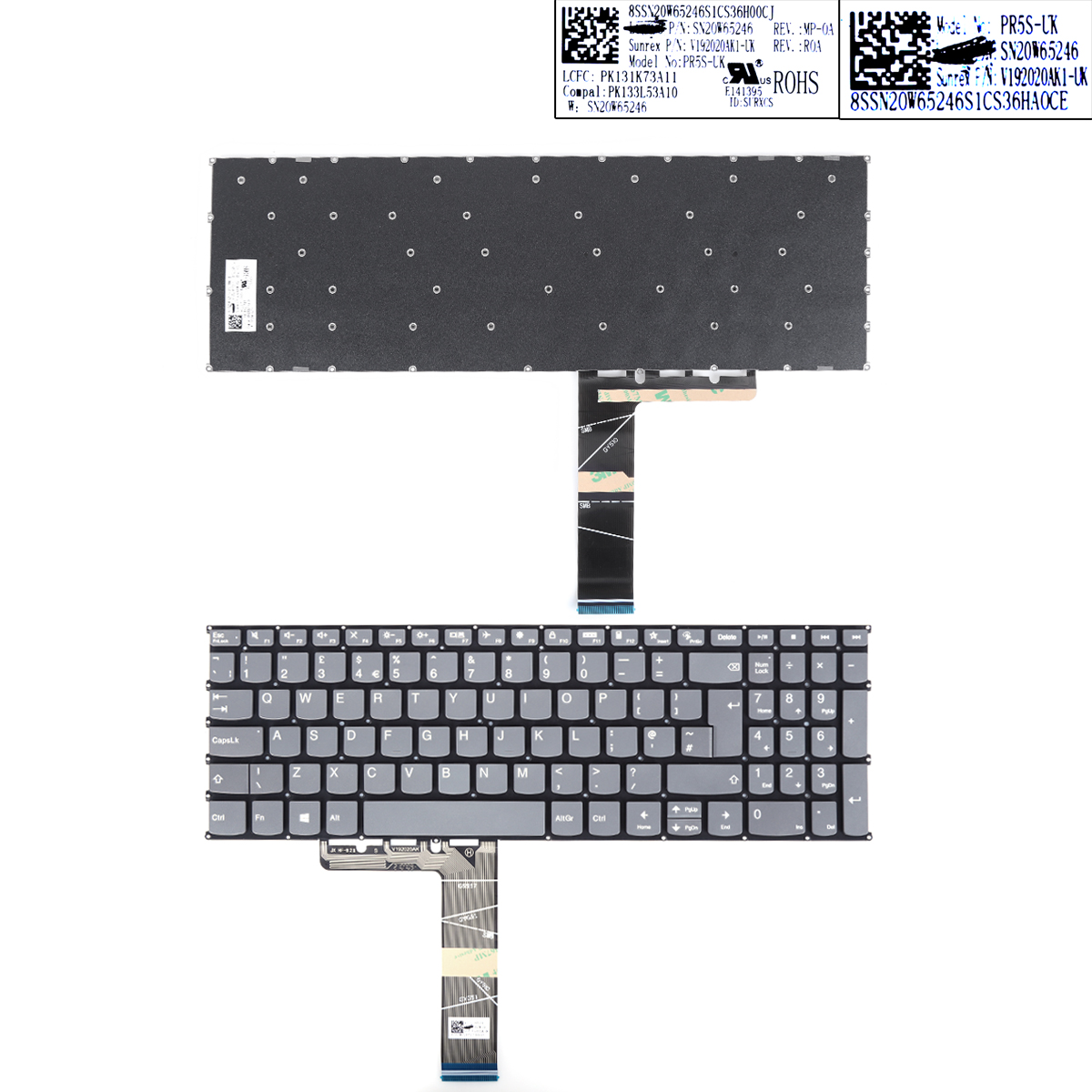 Picture of New Replacement Laptop Keyboard For Lenovo Ideapad 5-15IIL05 air15 GRAY backlit Uk Layout