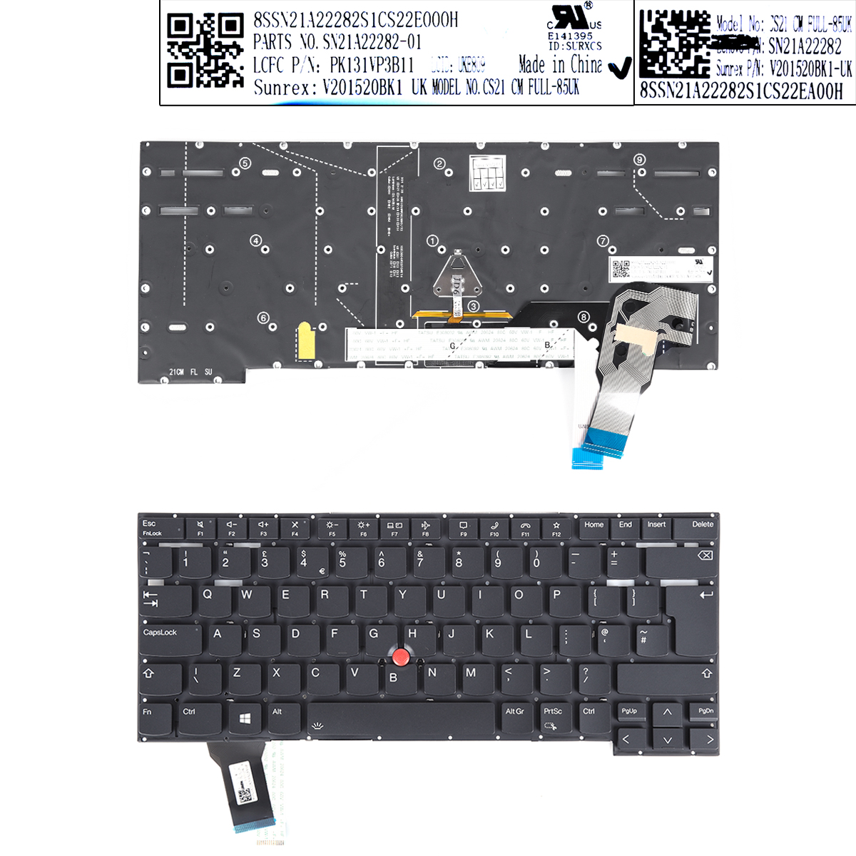 Picture of New Replacement Laptop Keyboard For Thinkpad X1 Carbon Gen 9（with point backlit ） Uk Layout