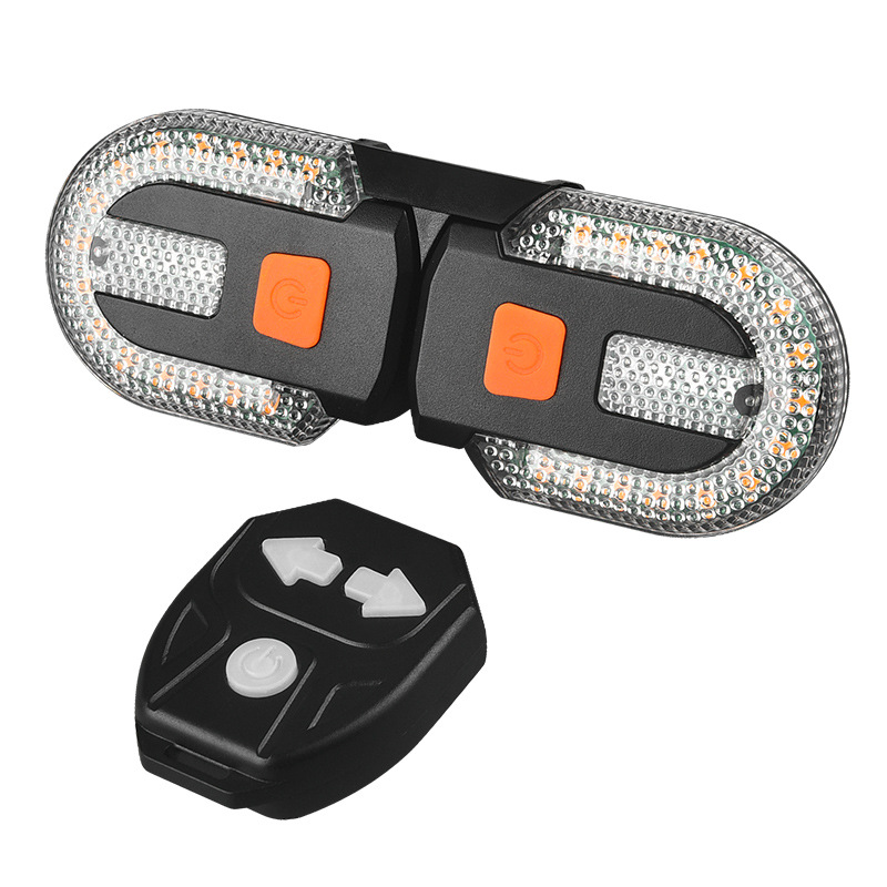 Bicycle remote control turn signal USB charging taillight LED wireless remote control turn signal warning light riding equipment