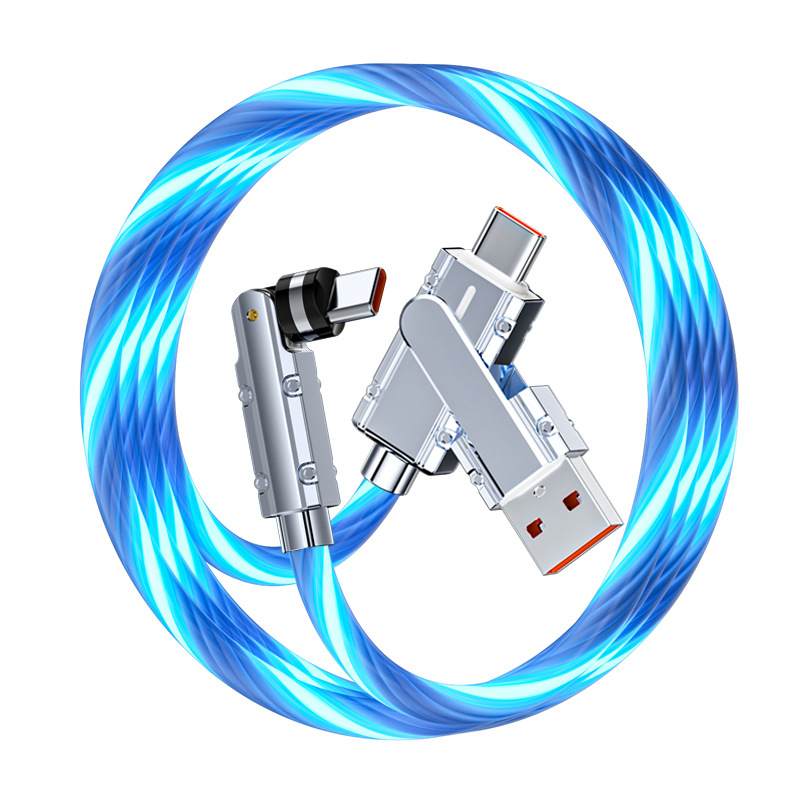 Picture of Universal rotating streamer bend passenger PD fast charge TYPE-C charging data cable for Apple 15 Huawei mate60