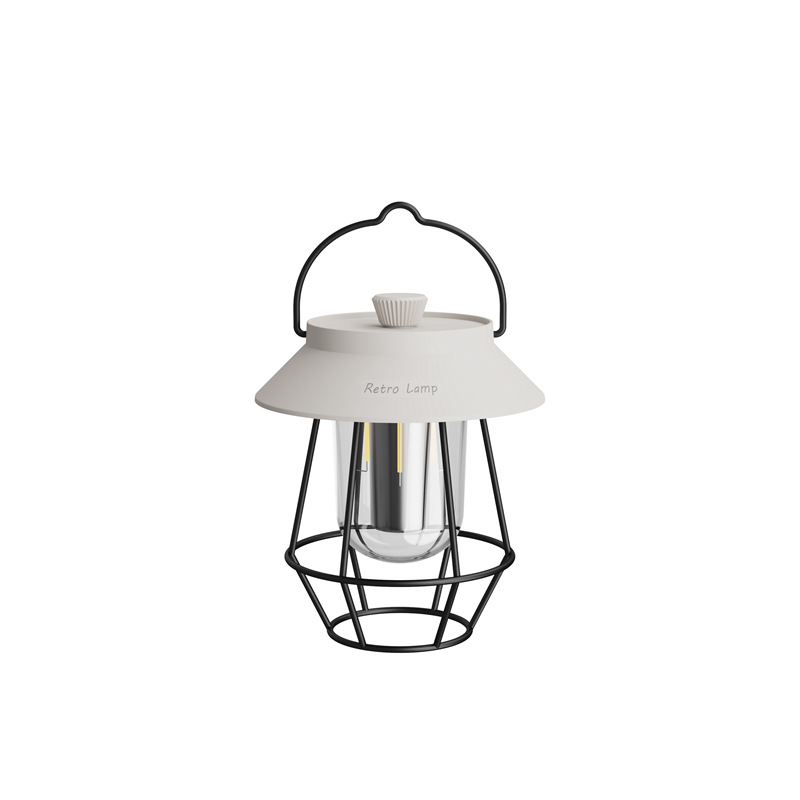 Retro camping lights LED Outdoor lighting Portable lantern campground tent atmosphere night light SOS signal light three-color light IP54 waterproof high-capacity battery