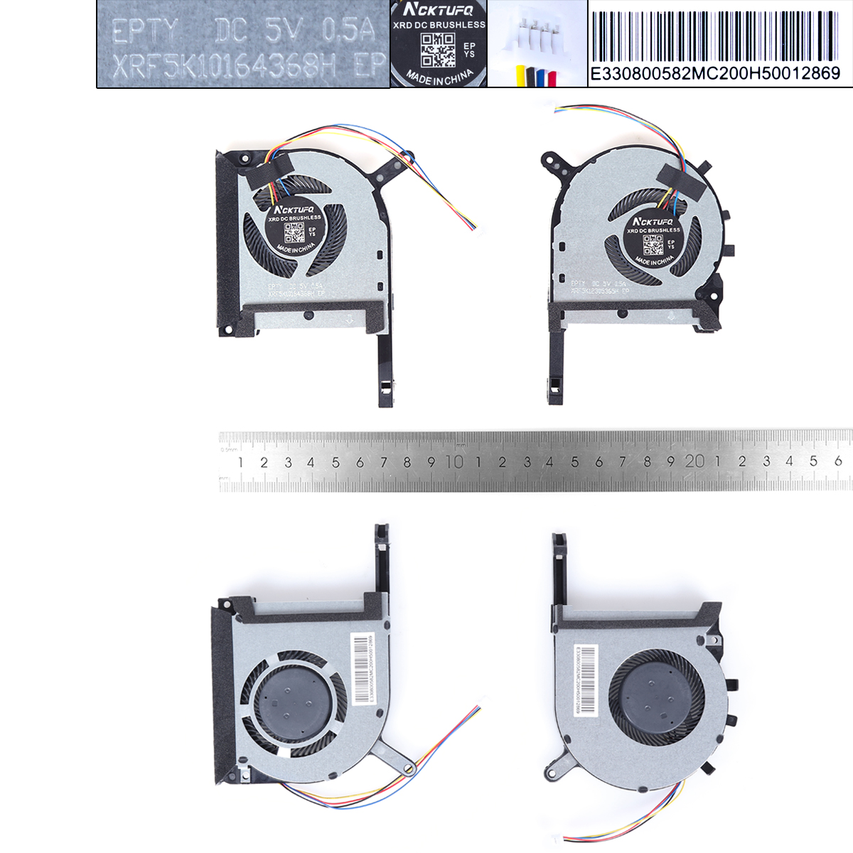 Picture of New Replacement CPU Cooling Fan For ASUS FX95D FX705G FX505D GE FX86（CPU+GPU，Fine imitation） N/A Layout