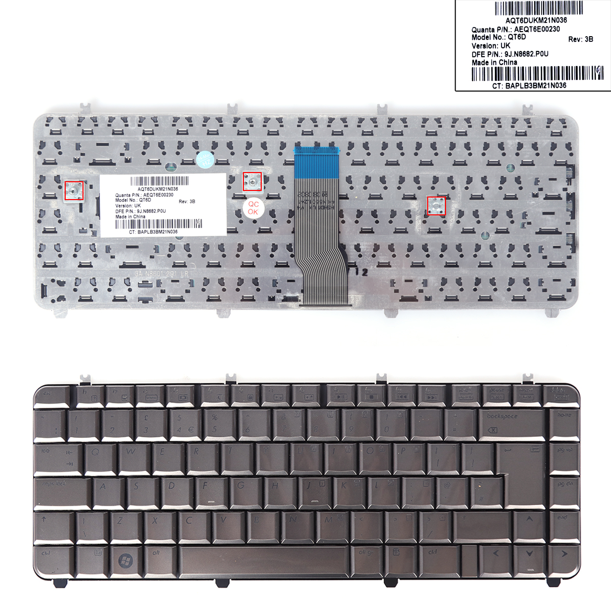 Picture of New Replacement Laptop Keyboard For HP DV5-1000 COFFEE Uk Layout