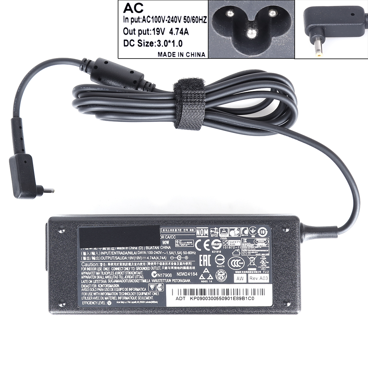 Picture of ACER SWIFT X SFX14-42G-R607 RTX3050TI 19V 4.74A 90W 3.0MM PA-1900-32(QUALITY：A+)