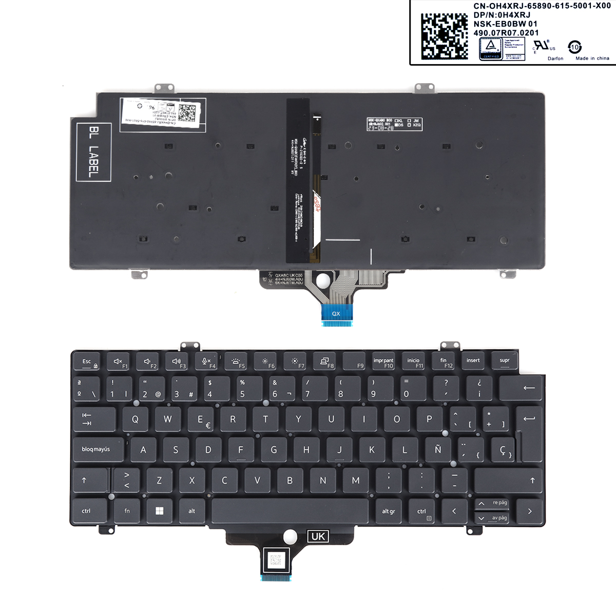 Picture of New Replacement Laptop Keyboard For DELL Latitude 7410 7420 5420 BLACK (Backlit Win8) SP Layout