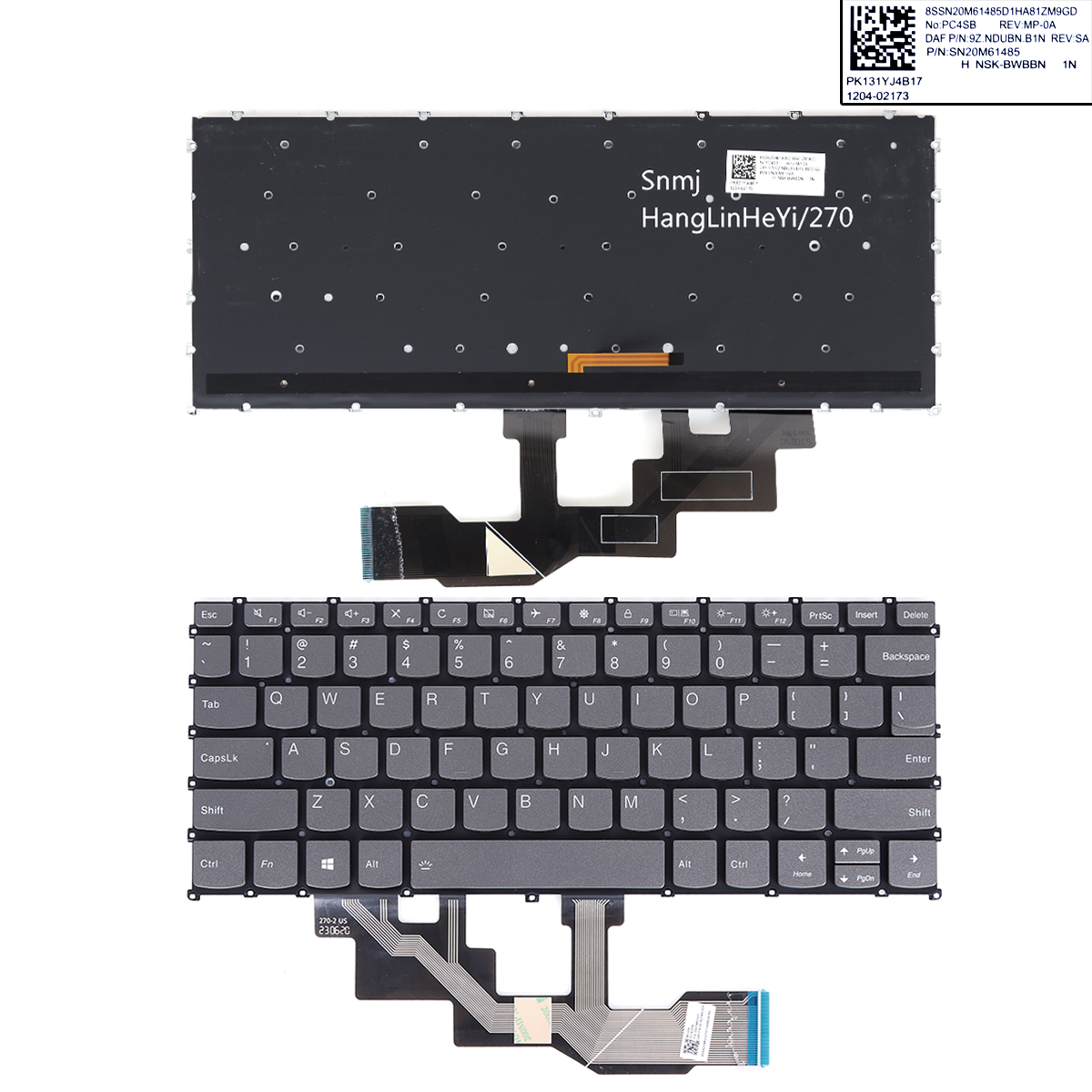 Picture of New Replacement Laptop Keyboard For Lenovo S540-13ARE/XXpro-13ARE 2020 GRAY(backlit WIN8) US Layout