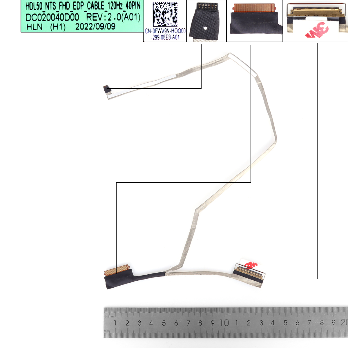 Picture of New LCD Display Screen Cable Replacement  For DELL Inspiron 3520 3525 3521 40pin 0.5 FHD